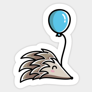 Kawaii Cute Hedgehog and Balloon Sticker